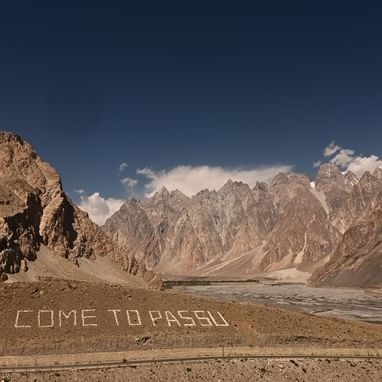 An Aerial view of Sacred Rocks of Hunza near Serena Altit Fort