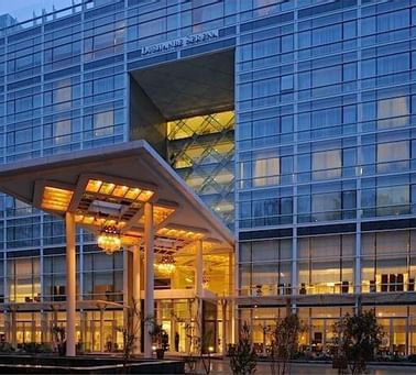 Exterior evening view of the Dushanbe Serena Hotel